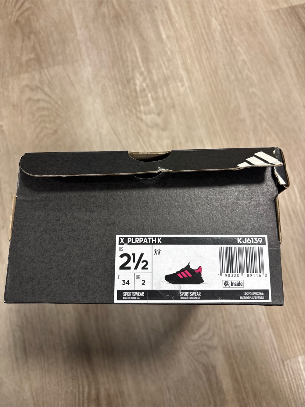 Adidas X_PLRPATH K SZ 2.5 Kids' Shoes Black/Pink kj6139